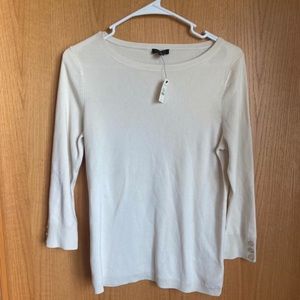 Talbots 3/4 sleeve off white top